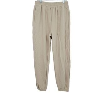Naked Wardrobe Womans size XL Make You Sweat Oversized Sweatpants in Nude NWOT